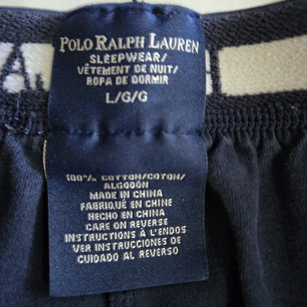 Polo Ralph Lauren Snow‎ Polo Challenge Cup Sz Large Blue Sleep Pants Red Pony